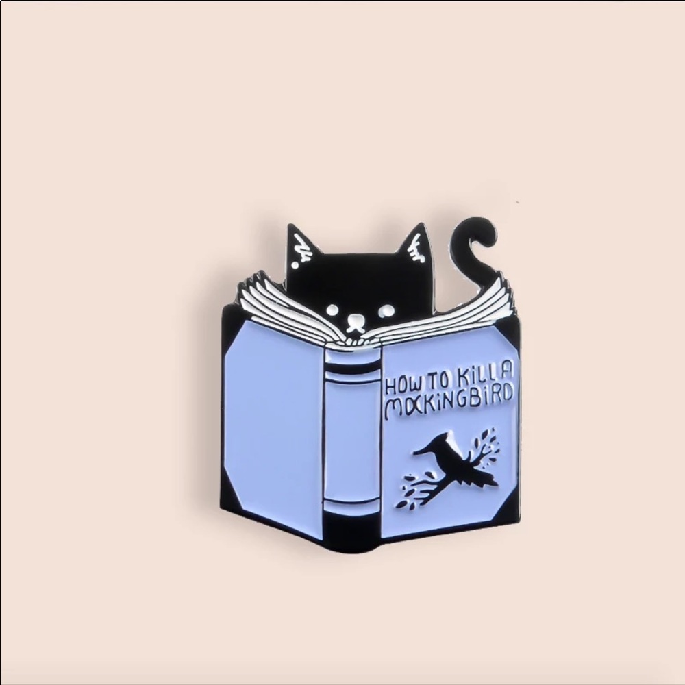 💥Bundle 3 for $25💥 New Enamel Pin, Funny Cat Reading “How To Kill A…